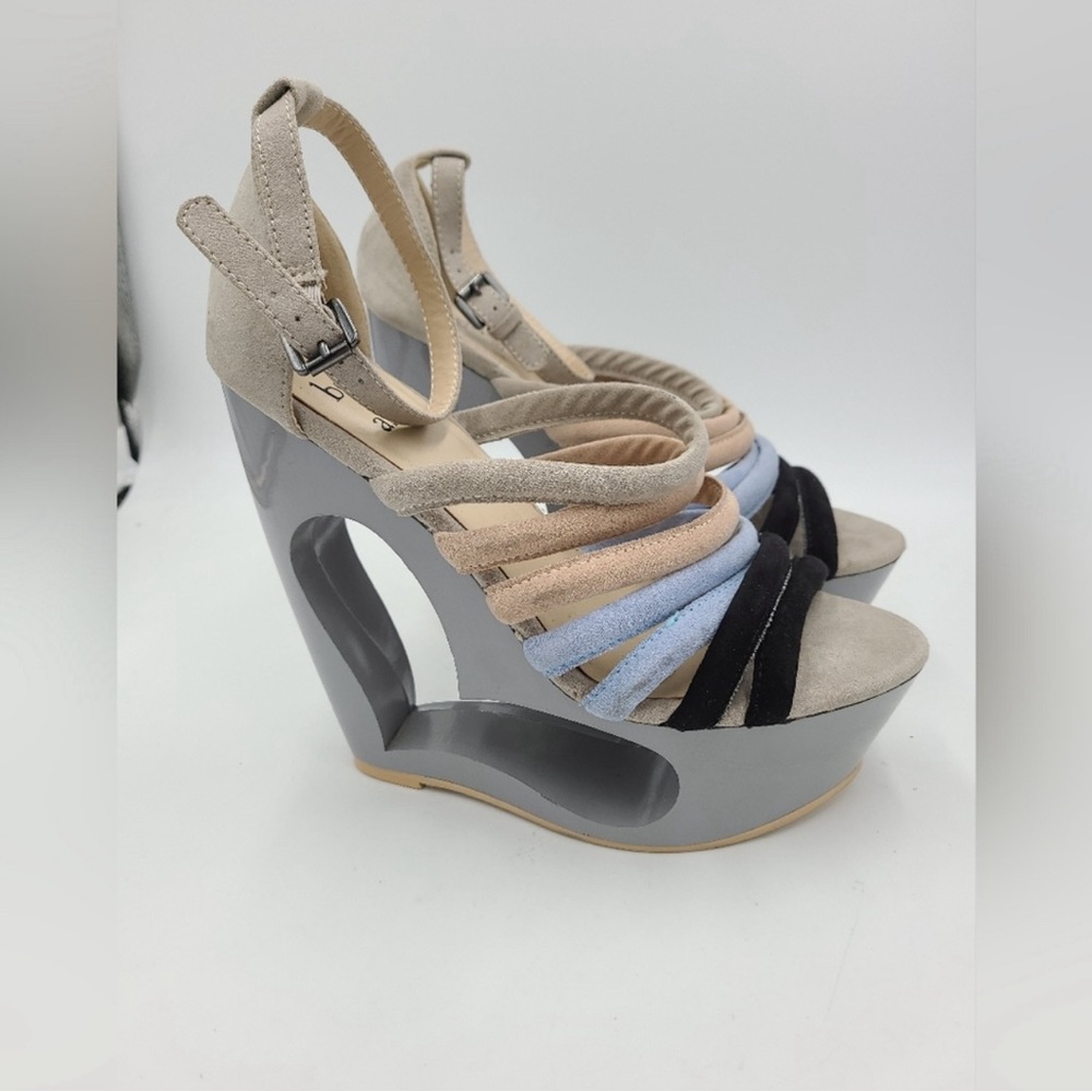 Beau & Ashe 'Heart Wedge'  6" Heel Women's 8 (grey,tan,black,blue)